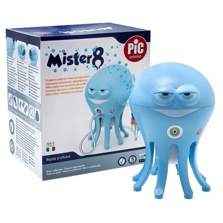 PIC Mister 8 Ośmiornica inhalator tłokowy mikrokompresorowy