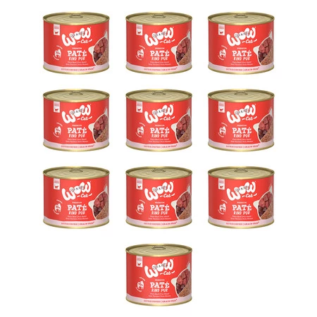 Zestaw 10x WOW CAT Rind Pur - wołowina dla dorosłych kotów (200g)