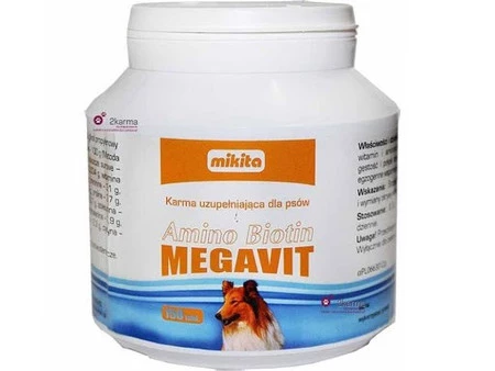 MIKITA MEGAVIT Amino Biotin Witaminy dla psów na sierść 150tabl