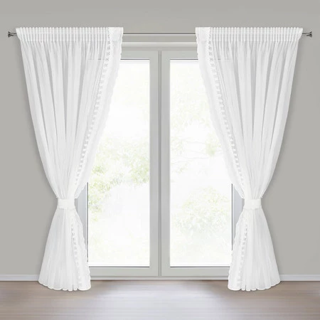 FIRANA GOTOWA LARISA NA TAŚMIE 140 X 270 CM BIAŁY