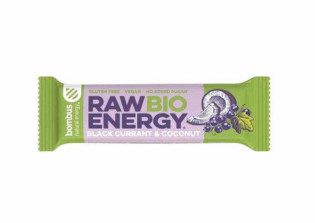 Bombus − Raw Energy, baton czarna porzeczka-kokos bezgl. BIO − 50 g
