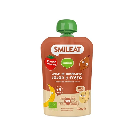 Smileat, BIO Mus z migdałami, kakao i truskawkami 9m+, 100g