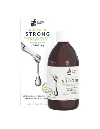 Healthy Herb Kolagen STRONG 10000 mg kolagen + kwas hialuronowy wsparcie skóry, włosów, paznokci i stawów 500ml