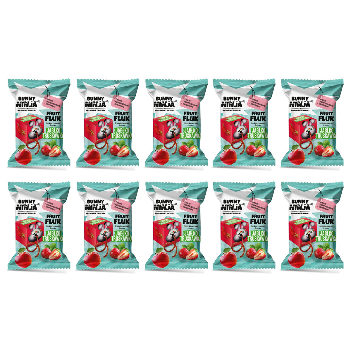 Zestaw 10x Fruit Fluk o smaku jabłko-truskawka 15 g - Nabea.pl