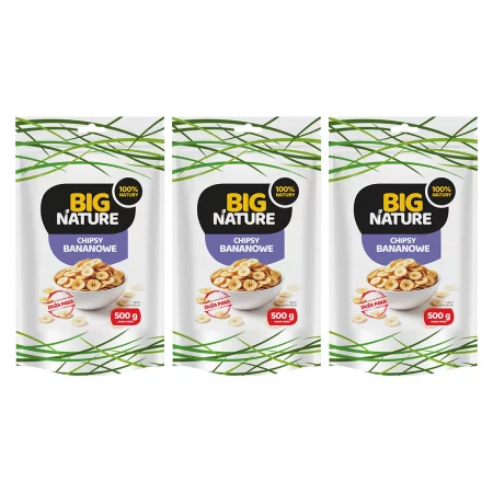 Zestaw 3x Big Nature Chipsy Bananowe 500 g