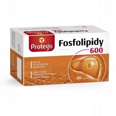 Protego Fosfolipidy 600 mg wsparcie wątroby 30 kaps.