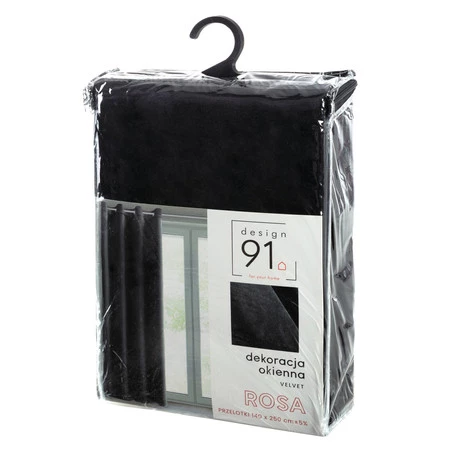 ZASŁONA GOTOWA D91 ROSA 140 X 250 CM CZARNY
