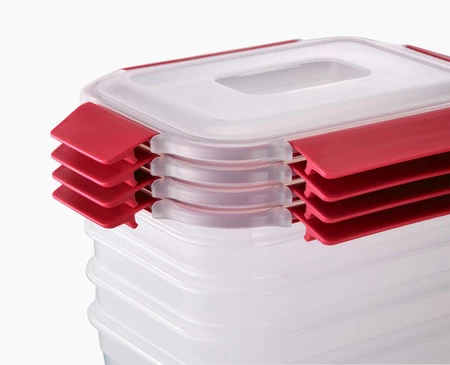 JJ-Zestaw 4 pojemników 1,1l prostokątnych NestLock