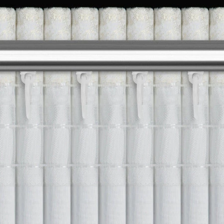 Zasłona gotowa 135X270 biała z szampańskim nadrukiem