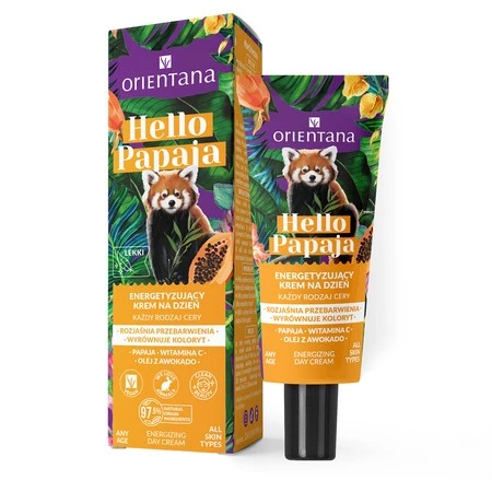 Orientana - Hello Papaya Energetyzujący krem do twarzy na dzień Witamina C Olejek awokado 40ml