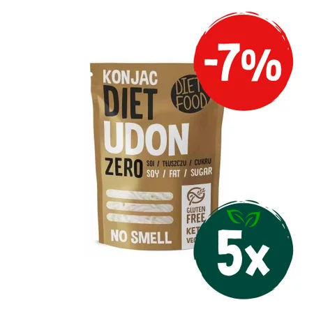 Zestaw: 5x Makaron udon shirataki konjac BEZGL. 200g