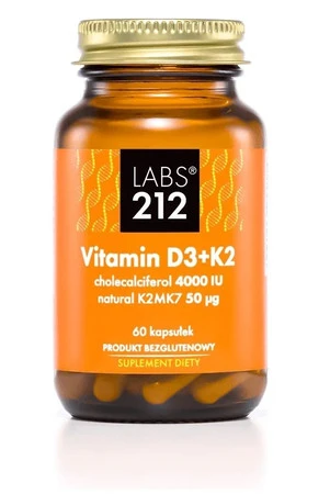 LABS212 Vitamin D 4000 + K2MK7 50 uq - 60 kaps.