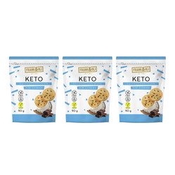 Zestaw: 3x Frank&Oli Mini ciasteczka o smaku kokosa i czekolady 90 g