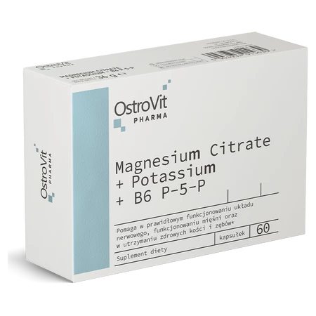 OstroVit Pharma Cytrynian Magnezu + Potas + B6 P-5-P - 60 kaps.