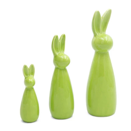 Ozdoba Wielkanocna, Figurka ceramiczna, kolor zielony, rozmiar 8 x 28 x 8 cm