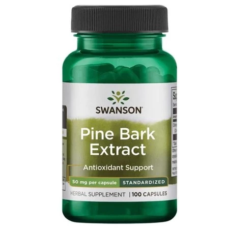 SWANSON Pine Bark Extract 50 mg - Ekstrakt z kory sosny (100 kaps.)