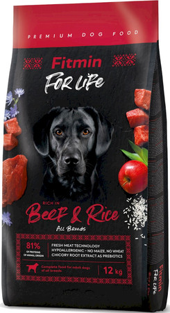 Fitmin Dog For Life Beef & Rice Wołowina Ryż sucha karma da psa 12kg