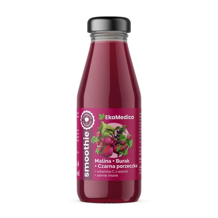 Zestaw 4x EkaMedica Smoothie malina-burak-czarna porzeczka 250ml