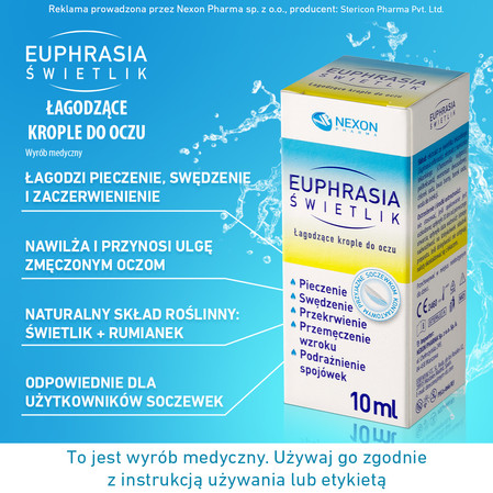 Nexon Euphrasia Świetlik Łagodzące Krople Do Oczu 10ml