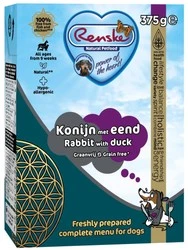 Zestaw 10x Renske Fresh rabbit with duck - świeży królik z kaczką dla psów (375 g)