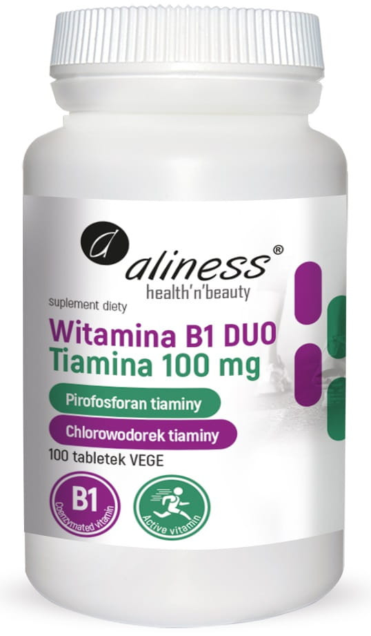 Aliness Witamina B1 (Tiamina) DUO 100 mg x 100 Vege tabs - Nabea.pl