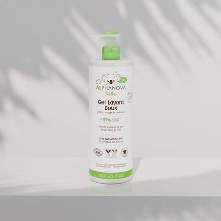 Alphanova Bebe Bio, Delikatny żel myjący dla niemowląt 2 w 1, 400ml
