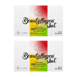 Zestaw 2x Pharmaverum Beautyllagen Shot Kolagen smak jabłko i limonka 30 ml x 15 szt
