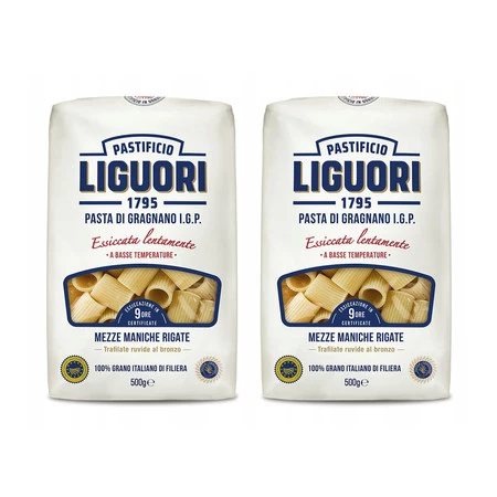 Zestaw 2x Makaron Liguori IGP Mezze Maniche Rigate 500g