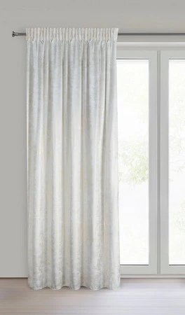 Zasłona gotowa 135X270 biała z szampańskim nadrukiem