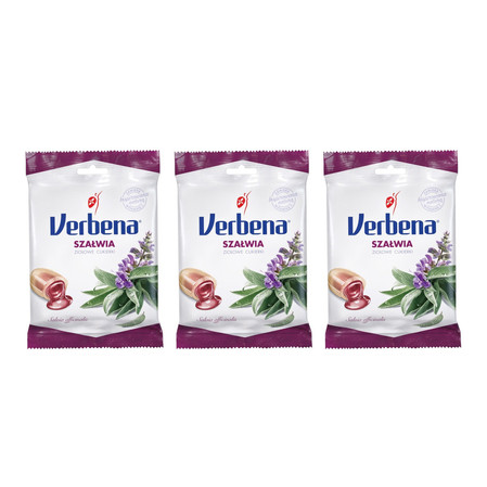 Zestaw: 3x Verbena − Szałwia, cukierki ziołowe − 60 g