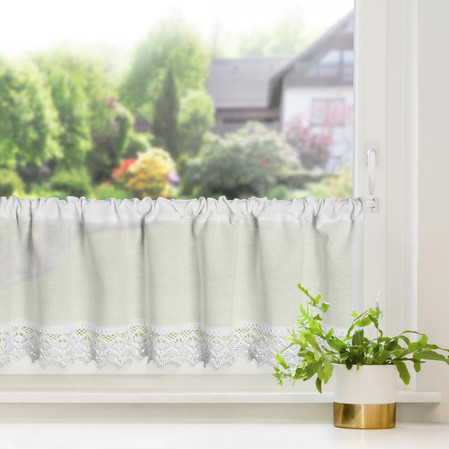 FIRANA GOTOWA CLARIE NA TAŚMIE 150 X 30 CM BIAŁY