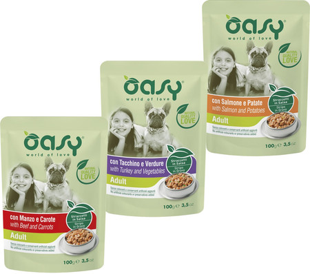 OASY Dog Strips in Gravy Adult Wołowina Marchew 100g