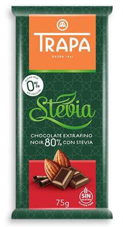 Trapa − Czekolada gorzka 80% ze stewią − 75 g