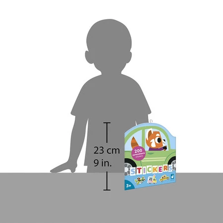 Janod Naklejki wielorazowe na arkuszach 200 szt. Pojazdy 3+