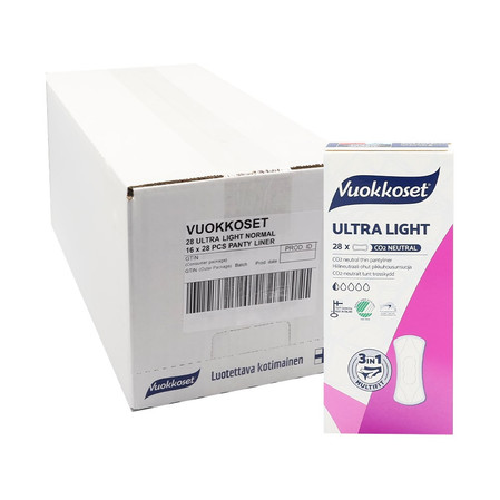 Vuokkoset, ULTRA LIGHT, Cienkie wkładki higieniczne, 28 szt.