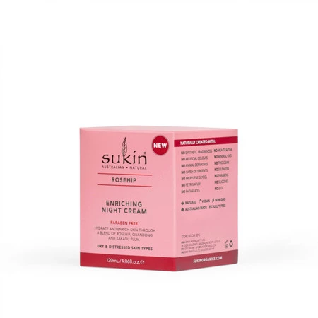 Sukin, ROSEHIP Wzbogacający krem na noc, 120 ml