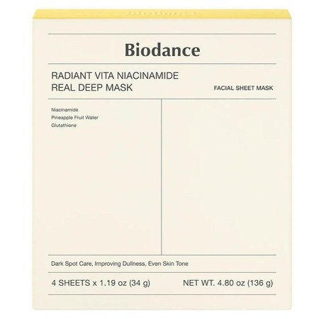 Radiant Vita Niacinamide Real Deep Mask rozświetlająca maska w płachcie 4x34g