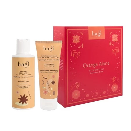 Hagi - Zestaw Xmas Orange Alone, balsam do ciała Korzenna Pomarańcza 75ml+żel do ciała Korzenna Pomarańcza 150ml