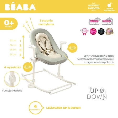 Beaba Leżaczek Bouncer Up&Down PLUS Seagrass