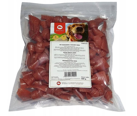 Maced Węzełki MINI z Piersi Kaczki - przysmak dla psa - 500g