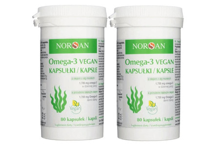 Zestaw: 2x Norsan Omega-3 VEGAN 80 kaps.