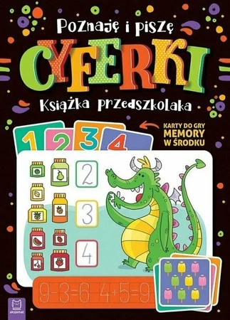 Poznaję i piszę cyferki. Książka przedszkolaka. Karty do gry memory w środku