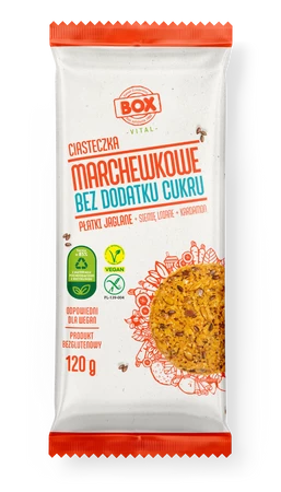 Ciasteczka jaglano-marchewkowe bezglutenowe 120 g