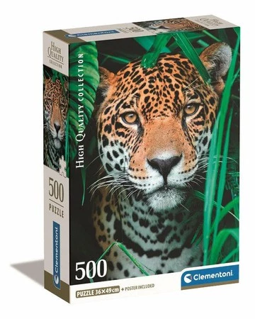 Clementoni Puzzle 500el Compact Jaguar w dżungli. Jaguar in the jungle 35541