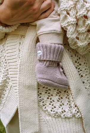 Lodger Buciki niechodki z wełny merino 100% różowe Rose 0-6 m