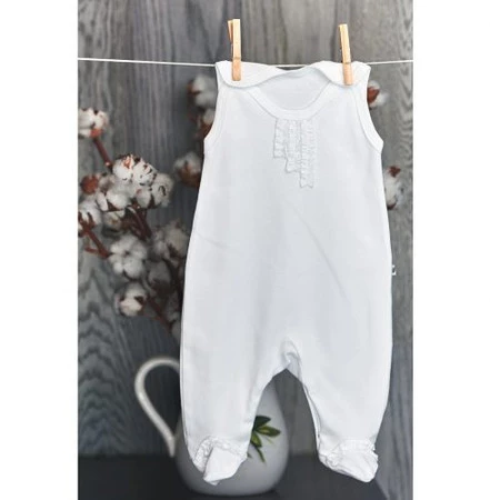 Nanaf Organic, RETRO, Śpiochy z żabotem, białe