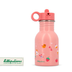 Lilliputiens Butelka bidon ze słomką i uchwytem 400ml Kotka Jeanne