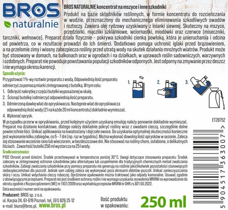 BROS NATURALNIE - koncentrat na mszyce i inne szkodniki 250ml