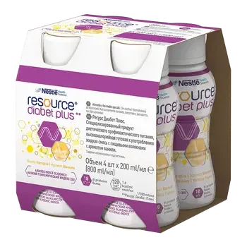 Zestaw 2x RESOURCE Diabet Plus smak wanilia 4 x 200ml