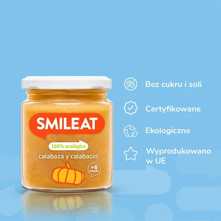 Smileat, BIO Słoiczek z dynią i cukinią 6m+, 230 g